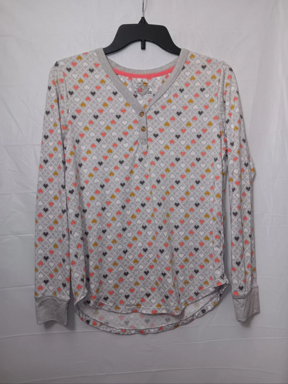 CUDDI DUDS Kids Gray Heart-Print Pajama Set - Cozy Long Sleeve & Pants